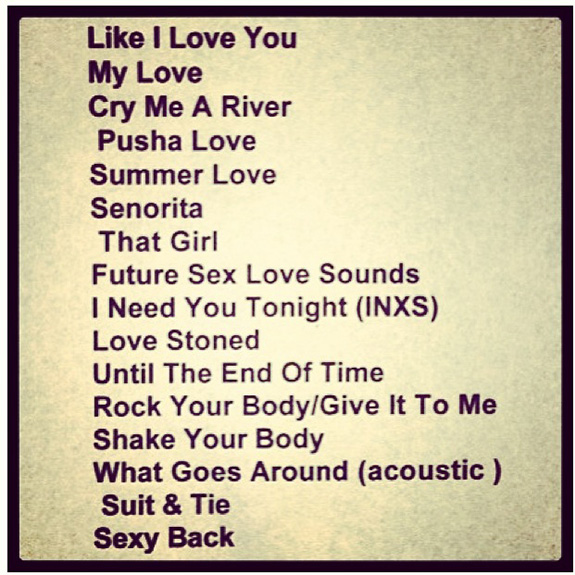 Justin Timberlake Set List PopBytes